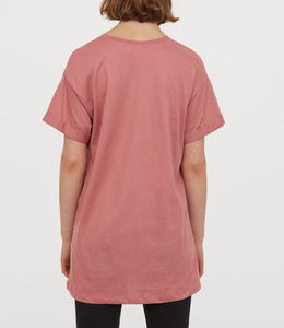 Cheap Price Women's <b>Rose</b> Pink Crew Neck Short Sleeve T-Shirt Regular Fit Solid Color Casual Jersey 100% Cotton Breathable All - Product Image 2