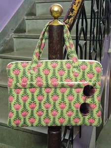 กระเป๋าใส่แล็ปท็อปคุณภาพสูง กระเป๋าเอกสารธุรกิจ ลายพิมพ์บล็อก ผ้าฝ้ายเย็บติดกัน กระเป๋าใส่แล็ปท็อปแบบนุ่ม สำหรับใช้ในชีวิตประจำวัน สำนักงาน เดินทาง ใส่คอมพิวเตอร์ - Product Image 3