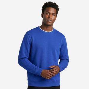 Sudadera de Cuello Redondo Azul Rey para Hombre, 100% Algodón, Corte Regular, Informal, Tejido de Punto, Color Sólido, para Otoño - Product Image 3