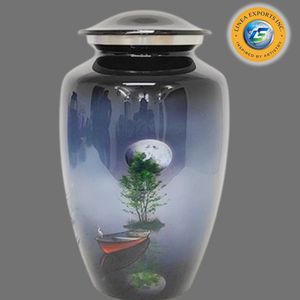 Urna Funeraria Linea Exports Inc. para Adultos, con Diseño de Árbol, Luna y Barco, Personalizable - Product Image 1