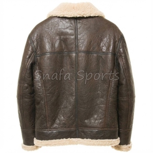 Classic 100% Genuine Leather Plus Size Motorcycle Winter Warm <b>Shearling</b> Fur Reversible Front <b>Men's</b> Leather <b>Jackets</b> - Product Image 2
