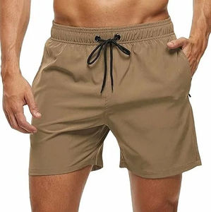 Shorts d'été pour hommes, séchage rapide, décontractés, athlétiques, pour la gym, la plage, en polyester et coton, avec poches zippées, shorts pour hommes personnalisés - Product Image 5