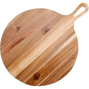 Planche à découper ronde en bois massif avec poignée pour couteau, épaisseur 1,5 cm, écologique - Product Image 4