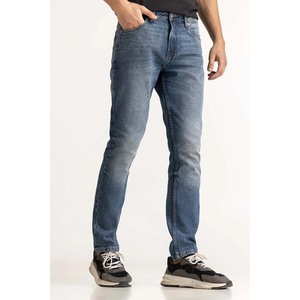 Premium Mens Light Blue Denim Jeans Straight Leg Regular Fit Soft Cotton Fabric Classic Five Pocket Design Versatile Casual Pant - Product Image 3