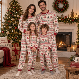 Conjunto de Dos Piezas de Manga Larga para Navidad, Ropa de Dormir Familiar, Conjunto de Ropa de Casa para Mujer, Proveedor de Marca Privada, Proveedor de Ropa para Mujer - Product Image 4