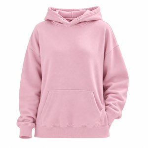 Sudadera con capucha extragrande de color rosa bebé, forro polar, informal, manga regular, para hombre - Product Image 1