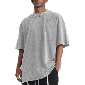 Camiseta de Algodón Gris Extra Grande para Hombre, Manga Corta, Cuello Redondo, Informal, Color Sólido, Diseño Liso, Corte Regular - Product Image 5