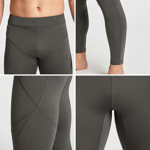 Leggings de compression professionnels pour hommes, taille haute élastique, respirants, séchage rapide, coupe ajustée - Product Image 4