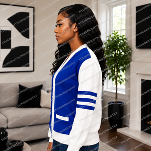 Ajoutez vos pulls personnalisés de haute qualité à col en V Zeta Phi Beta pour les universités, avec logos, cardigans tricotés - Product Image 2