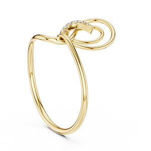 Anillo de Diamantes de Oro Sólido de 14k en Forma de Espiral para Mujer, Corte Brillante Redondo, Anillo de Compromiso Clásico, Diseño Minimalista, Anillo para Regalo - Product Image 3