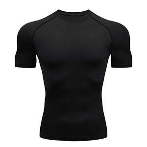 Wholesale Custom Logo <b>Men</b> <b>Compression</b> Gym <b>Shirt</b> Dry Fit Short Sleeve Sports Wear Breathable Fitness Bodybuilding Training Top - Product Image 3