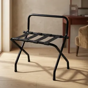 Stainless Steel Premium <b>Foldable</b> Luggage Rack <b>Suitcase</b> Stand Stackable Durable Heavy Duty for Hotels Resorts Guest Rooms - Product Image 1