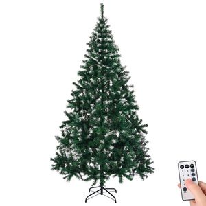 7 FT Snow Tipped Artificial Christmas <b>Tree</b> 150 Warm <b>Lights</b> Remote Control 1100 Branch Tips Sturdy Metal Stand DIY 1100 Branch - Product Image 3