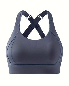 Soutien-gorge de sport à maintien élevé pour femmes |   Haut court de sport ajustable avec fermeture à crochets et œillets au dos |   Bralette de sport en polyester et élasthanne - Product Image 1