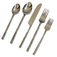 Ensemble de couverts en aluminium argenté écologique de qualité supérieure, 2 pièces, forme de cœur, couverts modernes pour dessert, café, thé, fruits, dîner, fête