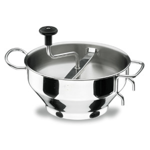 Passaverdura manuale in acciaio inossidabile per frullare verdure e frutta, con manopola rotante e struttura in metallo resistente. - Product Image 1