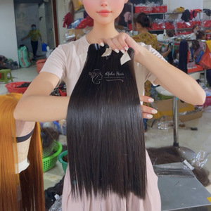 Extensiones de cabello humano puro de un solo donante virgen recta de hueso de larga duración, pelucas de encaje Full HD, peluca de pelo crudo Vietnamiens - Product Image 2