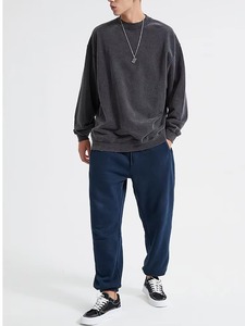Sudadera de Felpa Gruesa para Hombre, Transpirable, Tejido Sólido, Poliéster/Algodón, Bordada, Ecológica, Estilo Urbano, Invierno, Premium - Product Image 2