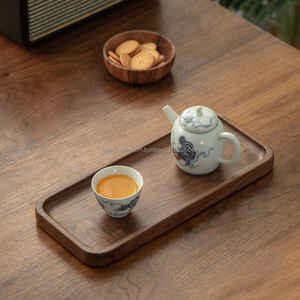 Bandeja de Madera Natural para Servir Alimentos, Bandeja Rústica de Madera Otomana con Asa, Bandeja de Alimentos al por Mayor para Venta por Falak World Export - Product Image 4