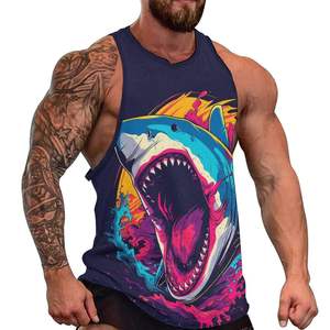Débardeur de fitness pour homme, sans manches, à compression, pour l'entraînement et la gym, style stringer - Product Image 1