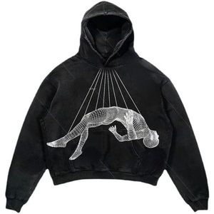 Nouveau design punk tendance, streetwear Harajuku, sweats à capuche personnalisés, style gothique hip-hop, veste pull-over d'hiver pour hommes et femmes - Product Image 3
