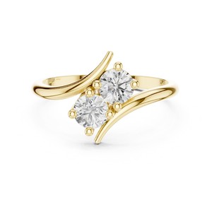 Bague élégante en or massif 14 carats avec diamant de laboratoire rond de 1 carat au design unique – Collection de bijoux solitaires raffinés - Product Image 2