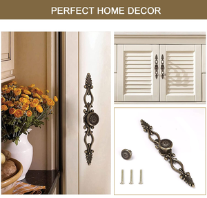 Tiradores Decorativos de Metal para Muebles, Tiradores de Cajones de Estilo Antiguo, Tiradores de Puerta de Armario para el Hogar - Product Image 4