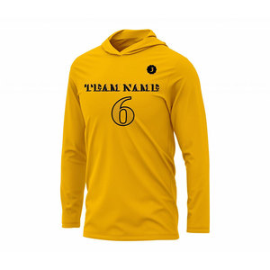 Sudadera con Capucha de Baloncesto de Manga Larga, Transpirable, Amarilla, de Alto Rendimiento, al por Mayor, OEM - Product Image 3