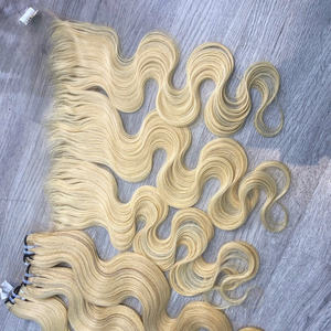 Prix de gros 100% brut vierge vietnamien humain dentelle trame vague de corps blonde couleur Super Double Drawn Extensions de cheveux - Product Image 4