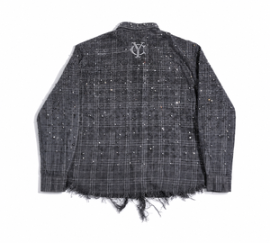 Chemise en flanelle à carreaux perlée pour homme, manches longues, col rabattu, style décontracté urbain - Product Image 3