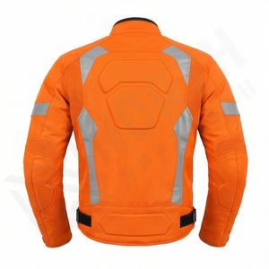 แจ็คเก็ตหนังแท้สำหรับขี่มอเตอร์ไซค์คุณภาพดีที่สุดสำหรับผู้ชาย รุ่นใหม่ล่าสุดสำหรับฤดูหนาว พร้อมแผ่นป้องกันที่ถอดออกได้ สามารถสั่งทำได้ - Product Image 2