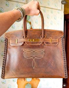 Bolso Tote de Cuero Genuino Hecho a Mano para Mujer |   Diseño Trenzado Lateral |   Bolso de Hombro Grande Marrón |   Bolso de Moda para Viajes y Oficina | - Product Image 4
