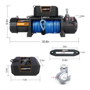 เครื่องกว้านไฟฟ้า12V พร้อมเชือกสังเคราะห์12000LBS สำหรับรถจี๊ปลากจูงและรถออฟโรดเครื่องกว้านรถบรรทุก4WD - Product Image 5