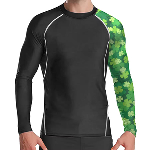 เสื้อรัดกล้ามเนื้อ MMA สำหรับขายส่ง พิมพ์ลายแบบ Sublimation ตามสั่ง สำหรับ Jiu Jitsu Grappling BJJ แขนยาว ระบายอากาศได้ดี - Product Image 1