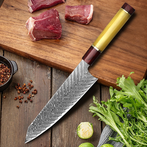Couteau de chef artisanal en acier Damas, couteau de cuisine haut de gamme, lame en acier tranchante, manche en bois pour chefs professionnels - Product Image 6