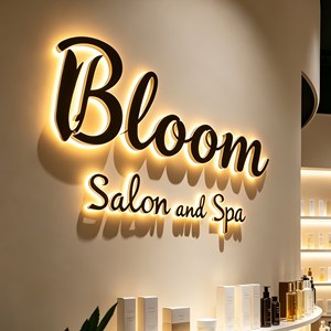 Custom Led Business <strong>Sign</strong> Led Letter <strong>Sign</strong> 3D Backlit Acrylic Signage for Beauty Hair Salon Wall Logo Led Lighting Signs - Product Image 4