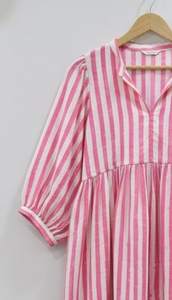 Nuevo Vestido Midi de Verano con Estampado Floral, Ecológico, Transpirable, Formal para Oficina, Sexy, Largo hasta la Rodilla, Cuello en V Profundo, de Algodón, Corte en A, con Mangas Abullonadas - Product Image 2