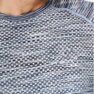Ensemble de t-shirts sportifs pour homme, imprimé dégradé bleu, col rond, tricoté en polyester et élasthanne, séchage rapide, vêtements d'été - Product Image 5