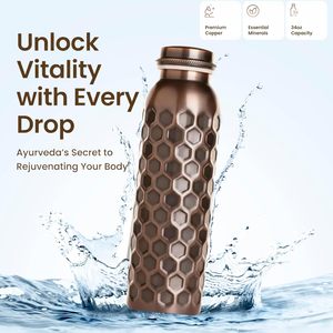 Hammer <b>Copper</b> <b>Water</b> <b>Bottle</b> Honeycomb <b>Copper</b> <b>Bottle</b> Pure <b>Copper</b> <b>Water</b> <b>Bottle</b> Ayurvedic <b>Copper</b> <b>Bottle</b> Hand Hammered <b>Copper</b> <b>Bottle</b> - Product Image 5