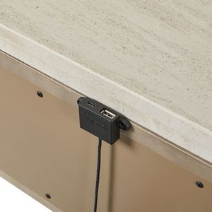 Comodino a due cassetti con eleganti frontali in corda - Product Image 2