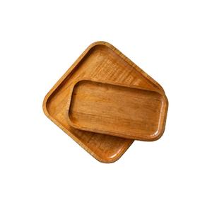 Plateau de service alimentaire en bois simple et élégant en bois massif pour fournisseurs d'hôtels - Product Image 1
