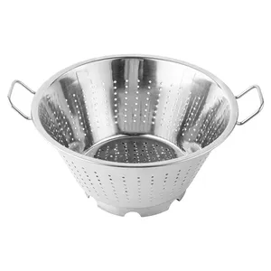 Passoire en acier inoxydable de qualité commerciale, résistante à la rouille, pour laver les fruits, les légumes, les pâtes, le riz et les aliments. - Product Image 2