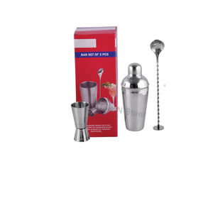 Ensemble de 3 pièces pour cocktails en acier inoxydable, outils de bar, doseur, passoire, kit de mélange pour la maison, les fêtes et les bars - Product Image 2