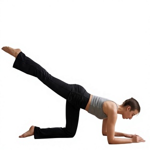 Pantalon de yoga taille haute pour femme, effet push-up, très élastique, sans couture, longueur intégrale, en Spandex/Nylon, tendance TikTok - Product Image 3