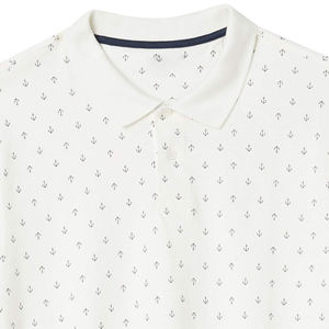 Nouveau design 2026 – Polo Oxford blanc à manches courtes pour homme, imprimé ancre, teint uni, prix de gros, excellente qualité, style streetwear - Product Image 4