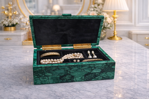 Caja de Joyería de Malaquita, Caja de Recuerdos Hecha a Mano de Primera Calidad, Cajas de Baratijas Coleccionables, Regalos de Arte, Decoración - Product Image 2