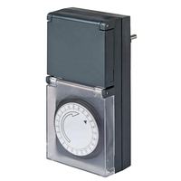 Soket Timer Strip daya 24 jam, Outdoor kualitas tinggi standar Eu Jerman Ip44 abu-abu colokan Pc soket meja 16a
