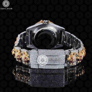 Reloj de Diamantes Vintage de Lujo Charm Jewells para Hombre, Mecánico Automático, Caja Cuadrada de Acero Inoxidable, Esfera de Cristal de Zafiro, Diseño Irregular - Product Image 4