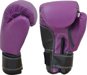 Gants de boxe en PU violet et noir avec fermeture auto-agrippante pour l'entraînement - Product Image 2