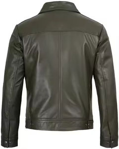 Chaqueta de Cuero para Hombre OEM en Oferta |   Chaqueta de Cuero para Motociclista, Cálida y a la Moda, de Color Sólido |   Al por Mayor Transpirable - Product Image 6